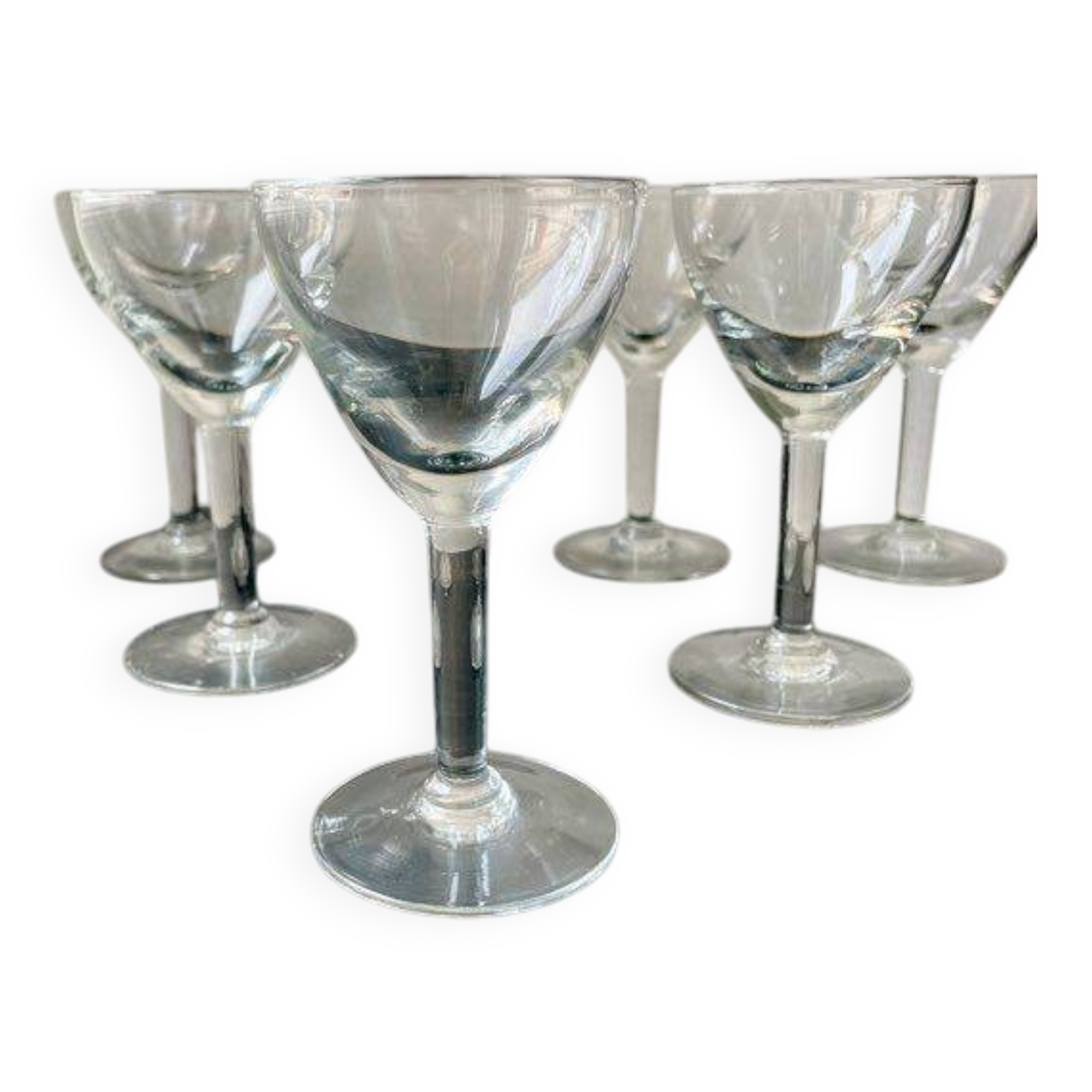 6 antique liqueur glasses