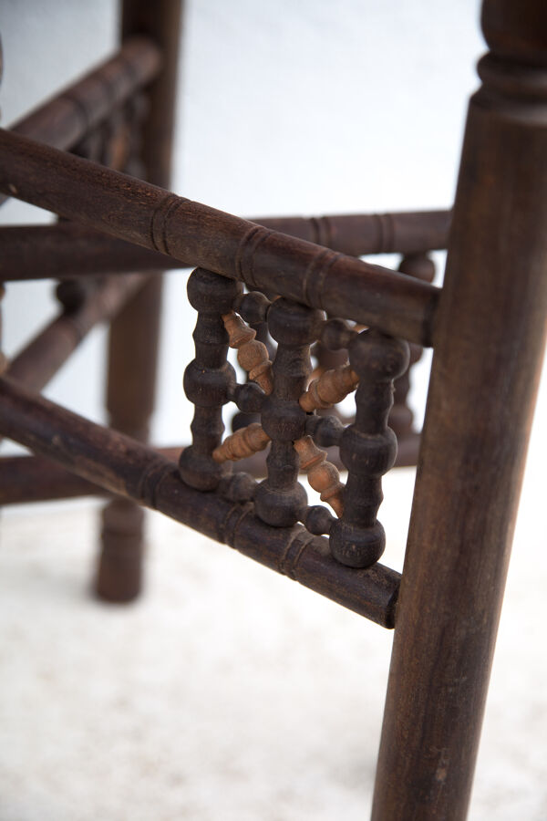 table basse Marocaine, table Bois Avec Plateau Laiton Amovible, Plateau Laiton, table À Thé, Vintage