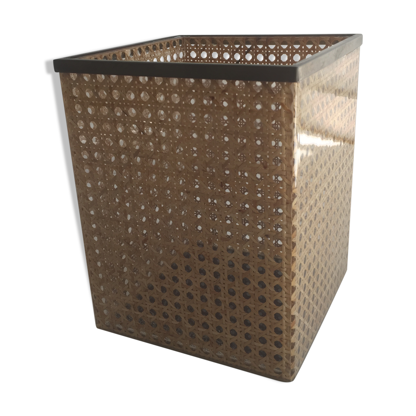 Planter in glass and caning