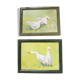 2 Oils on Wood Framed and Signed Henri Merlet: White Geese