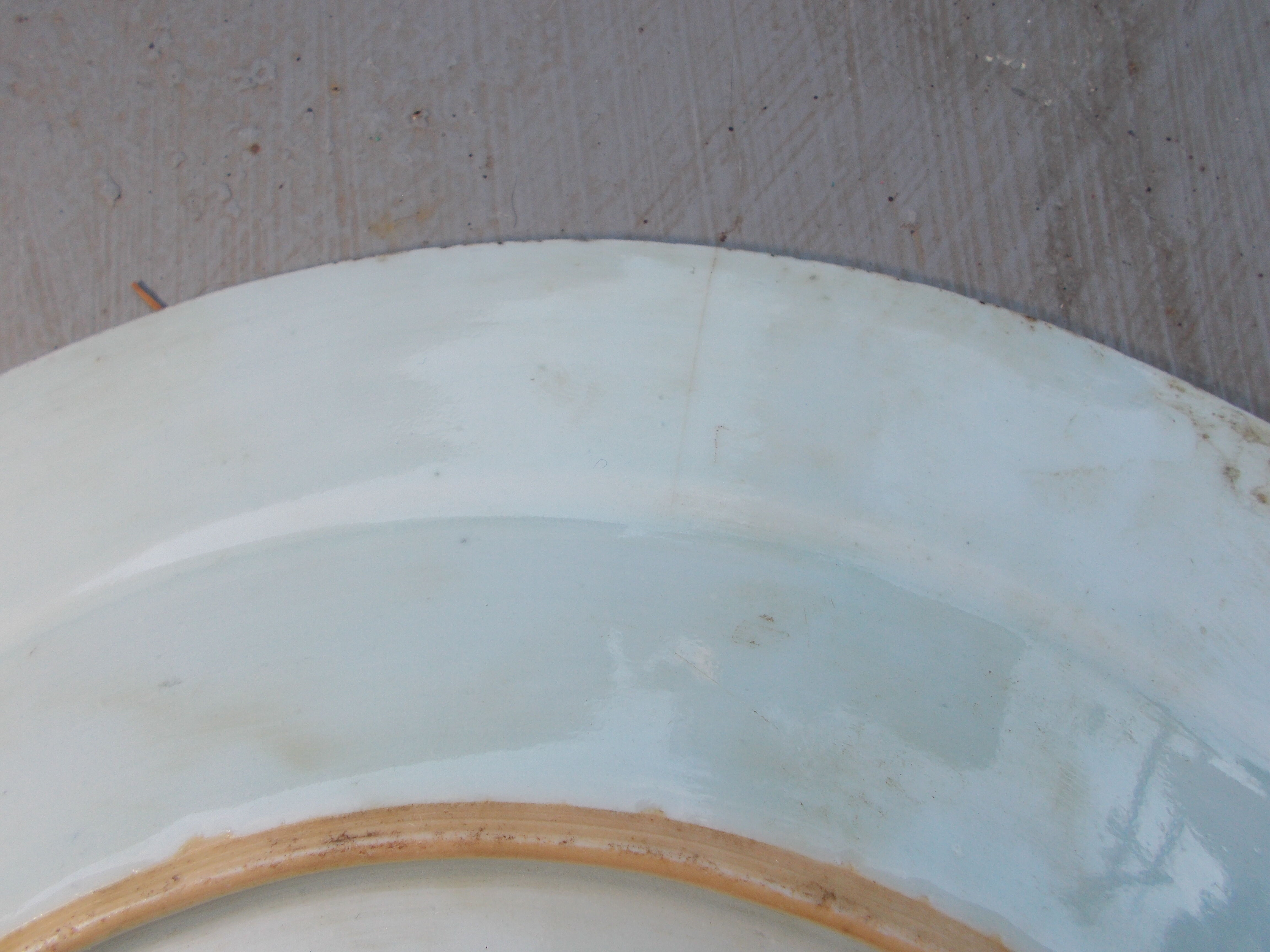 1 dish 1 plate ancient Chinese porcelain white blue