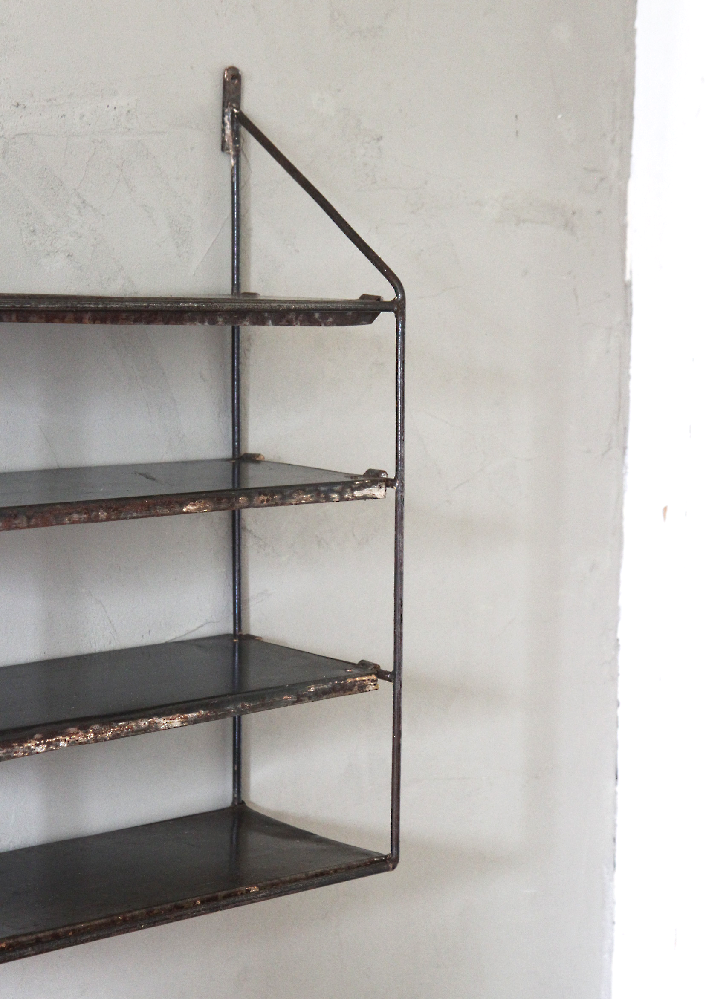 Wall shelf raw metal