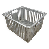 Large industrial aluminum laundry crate from the 60s