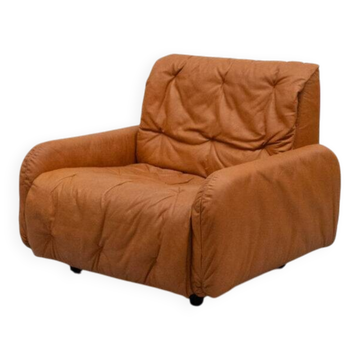 Italian Cognac Leather BBB Bonacina Armchair 1970s