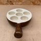 Set of 6 émile henry snail dishes in beige brown ceramic pan