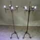 Pair of wrought iron candelabras
