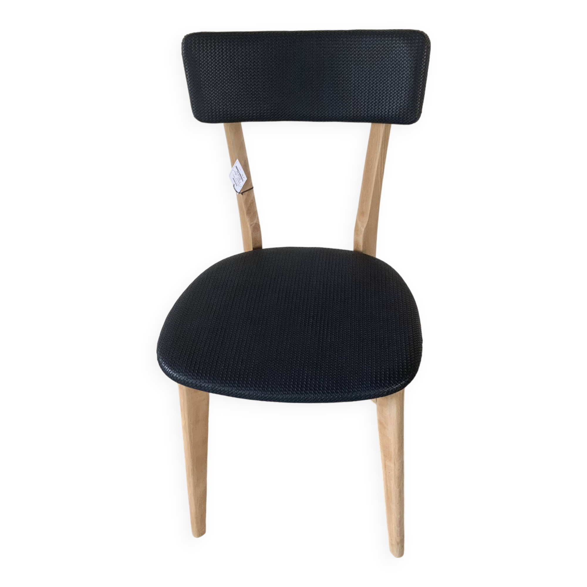 Restored vintage chair in midnight blue vinyl from the 50s