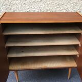Sideboard stand vintage storage cabinet blond walnut veneer 1960-1980's