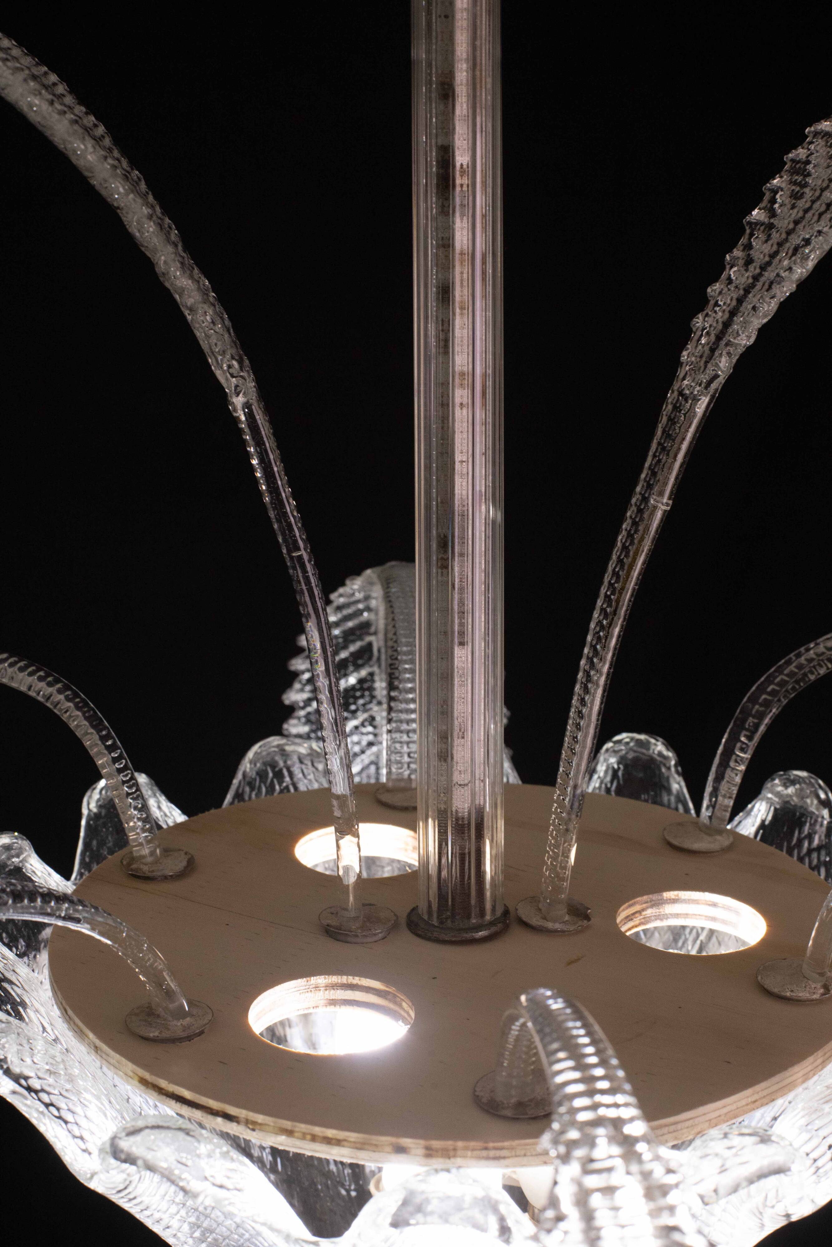 Art Decò, Barovier & Toso Chandelier, Murano Glass, 1950s