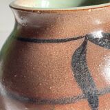 Vase artisanal signed stoneware vintage