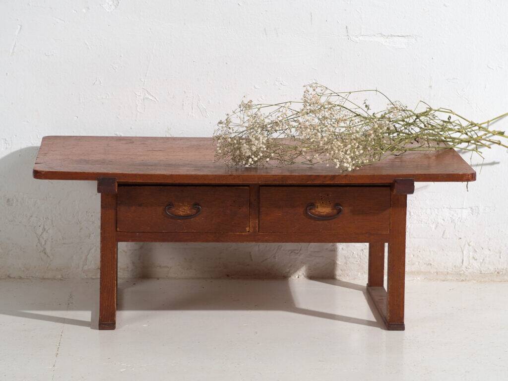 Table basse japonaise ancienne avec tiroirs – période Showa (c.1926-1970) #65
