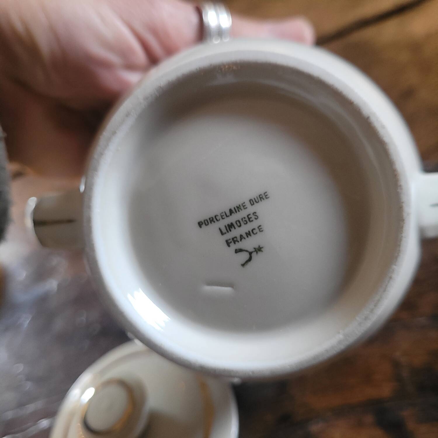 Limoges porcelain sugar bowl – gold decoration – 1950s