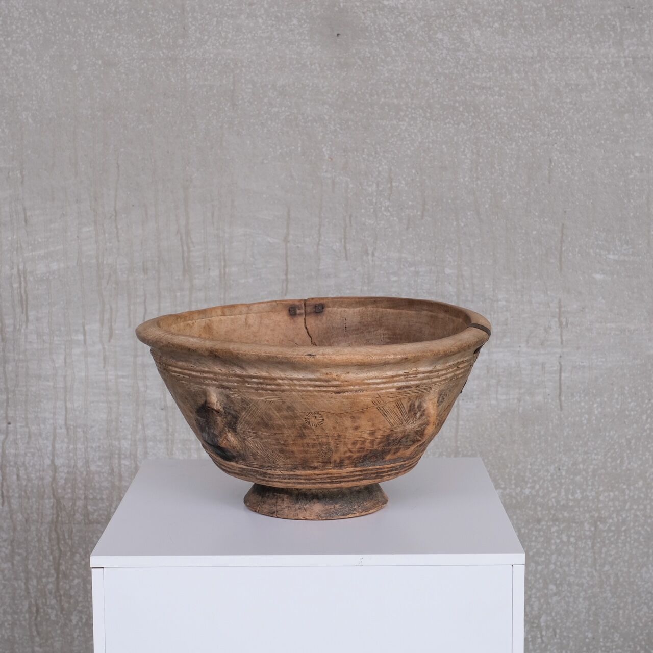 Antique Primitive French Wooden Bowl