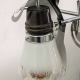 Mazzega Mid-Century Modern Italian Murano Glass and Steel Chandelier, 1970s