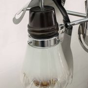 Mazzega Mid-Century Modern Italian Murano Glass and Steel Chandelier, 1970s