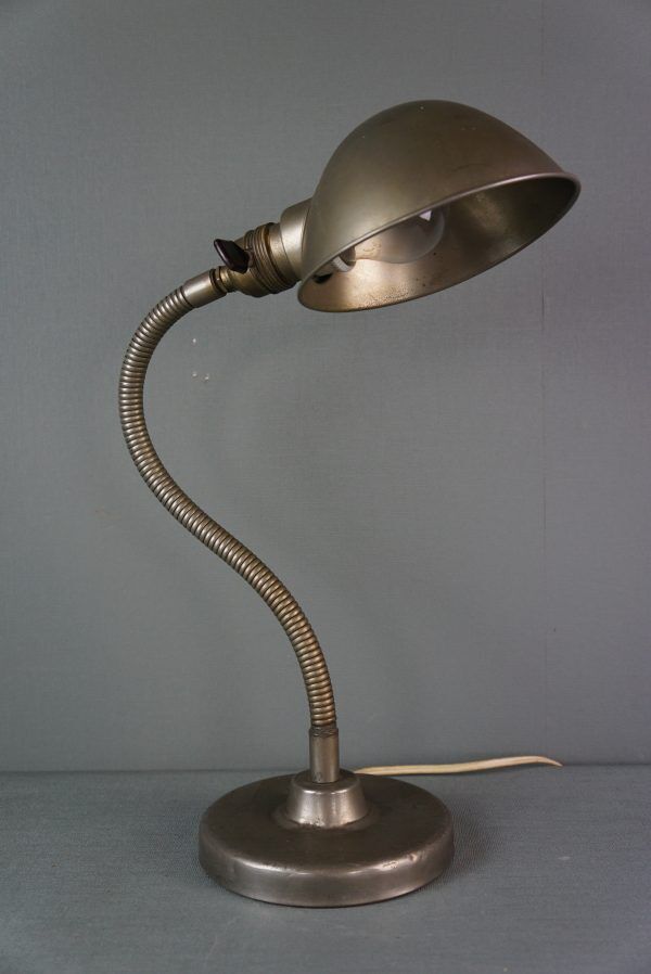 Vintage Metal Gooseneck Desk Lamp
