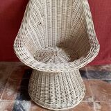 White Rattan Armchair for Children