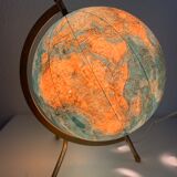 Vintage globe 1974 terrestrial tripod glass Taride