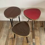 Trio of tripod-legged side tables from the 60s and 70s