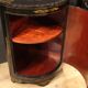 Pair of lacquered and painted French corner cabinets