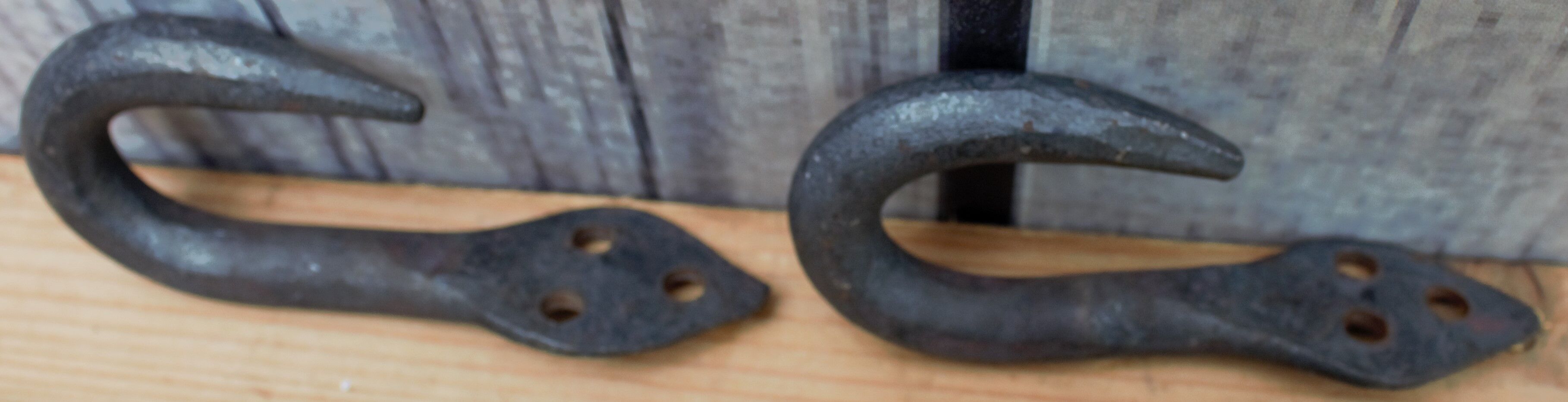 Antique set of 2 industrial butcher hooks