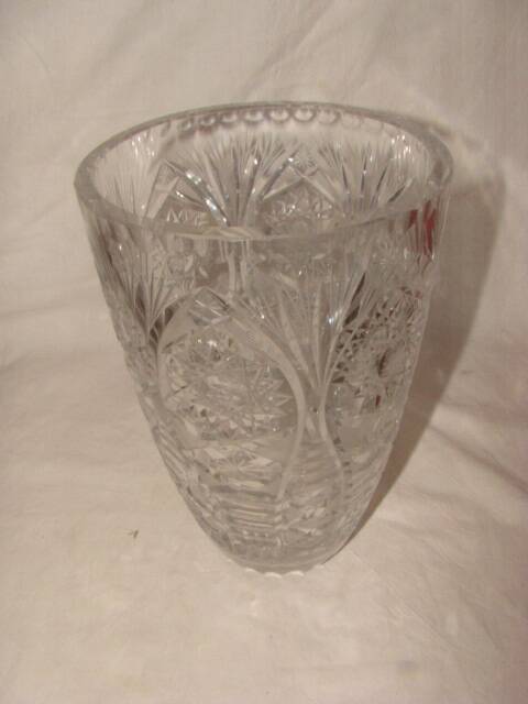 large cut crystal vase from "Bohemia" from the 1970s