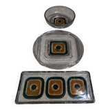 Set of three Walther kristallglas serving dishes from the 60s