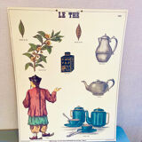 Vintage school poster tea – Émile Deyrolle Paris 1970s