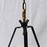 Small 60s metal and opaline light fixture