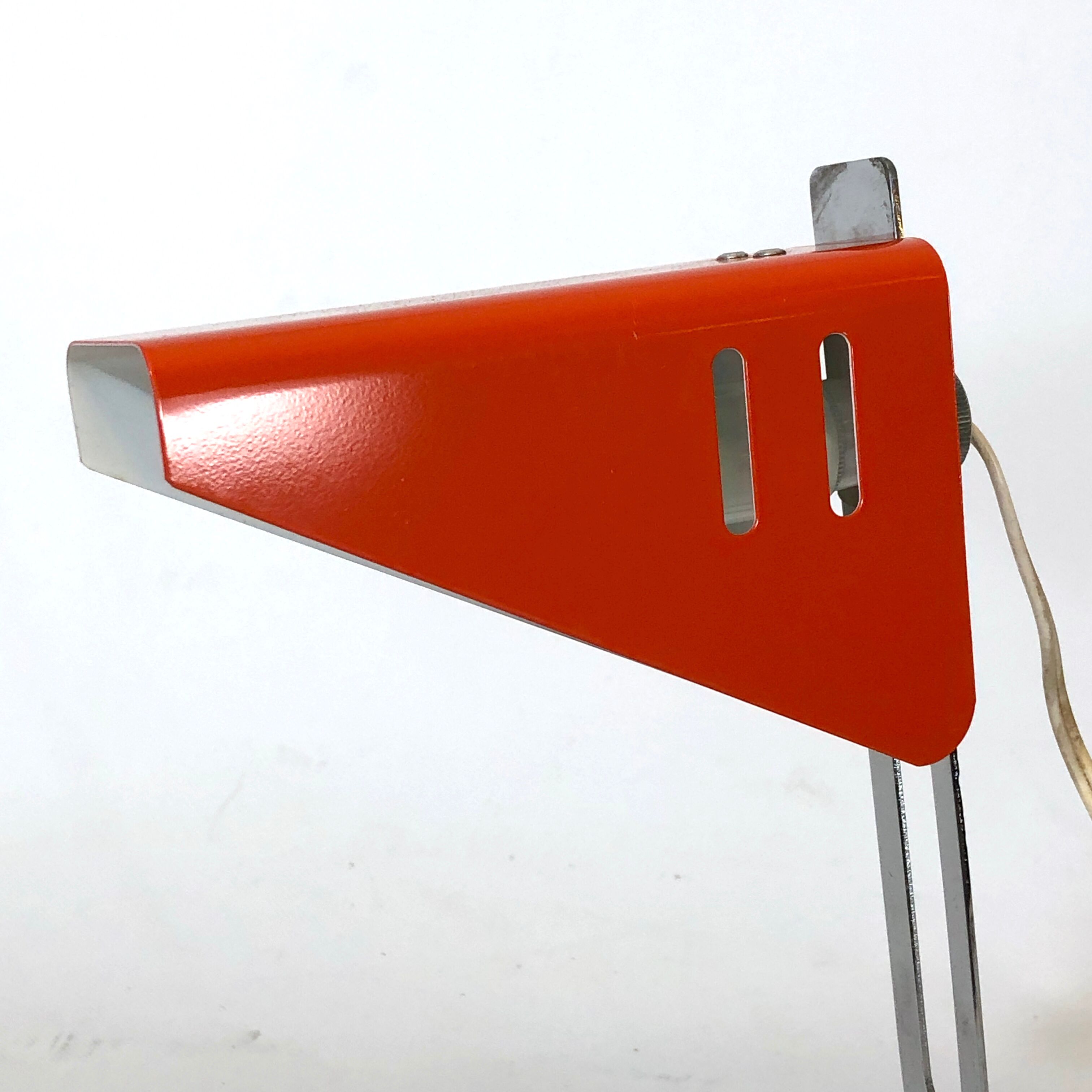 Vintage Italian orange metal desk lamp from 1970