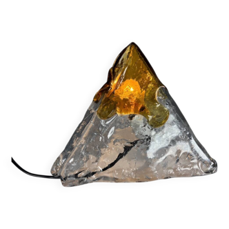 Mazzega Nason Murano orange pyramid lamp 1970 vintage Italy