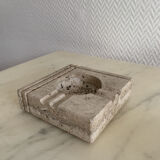 Square ashtray rough stone