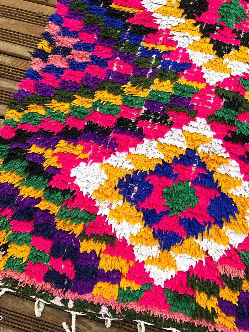 Tapis Marocain Berbère Boucherouite 130 x 355 cm