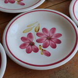 8 Assiettes anciennes en céramiques fleuries