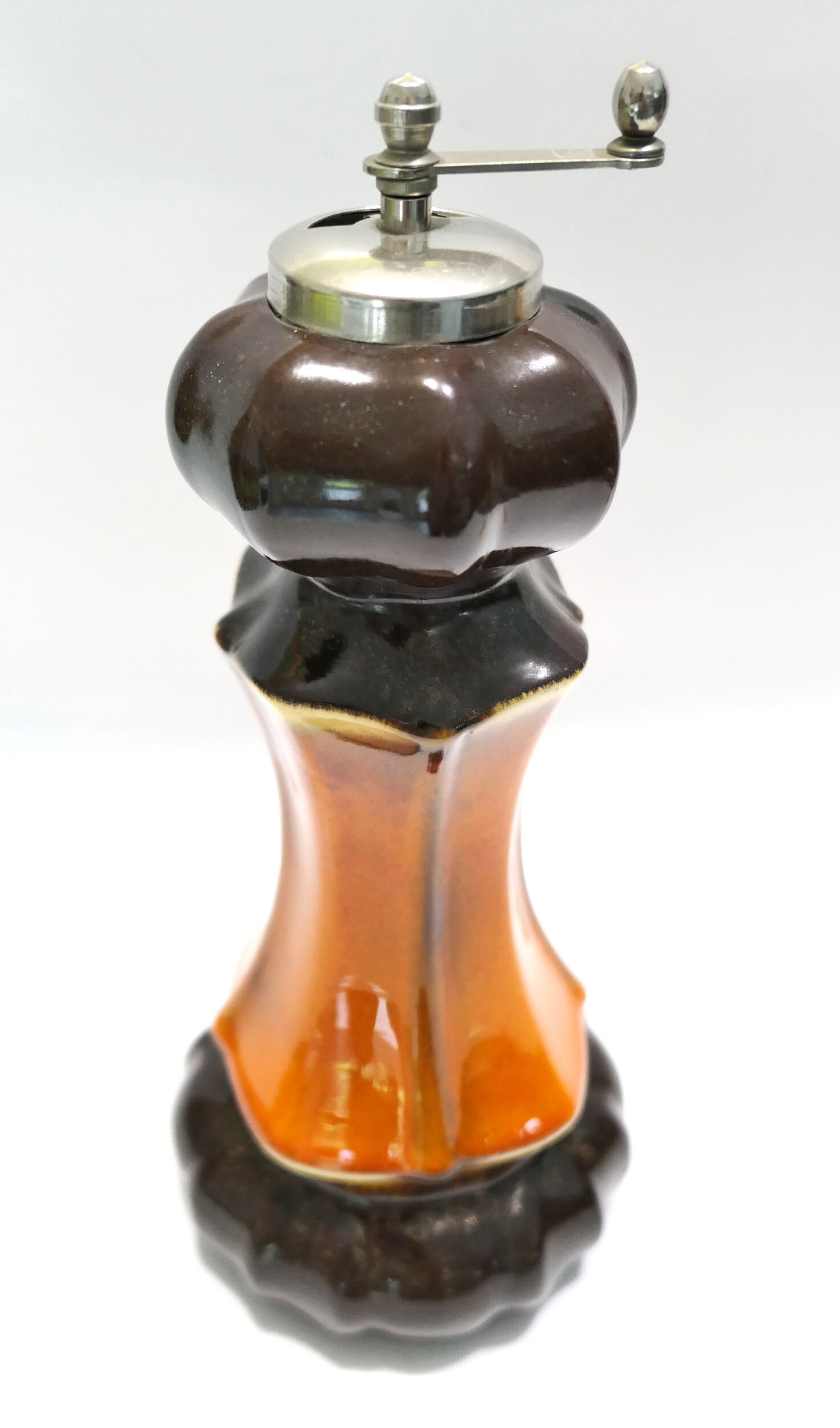 Rare ceramic pepper mill type Vallauris annés 60-70 orange