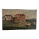 Castelet du pays Cathare, huile sur toile ancienne