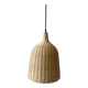 Vintage brushed rattan pendant lamp 80s