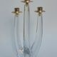 Schneider candle holder in crystal and gilded metal - three lights - 1960s