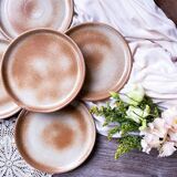 Serving small stoneware dessert plates