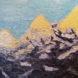 Mountain range in the light