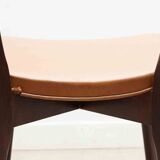 Bistro chair in fawn skai and dark oak