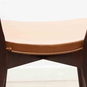 Bistro chair in fawn leatherette and dark oak