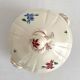 Small vintage ivory earthenware tureen with flowers, Digoin Sarreguemines