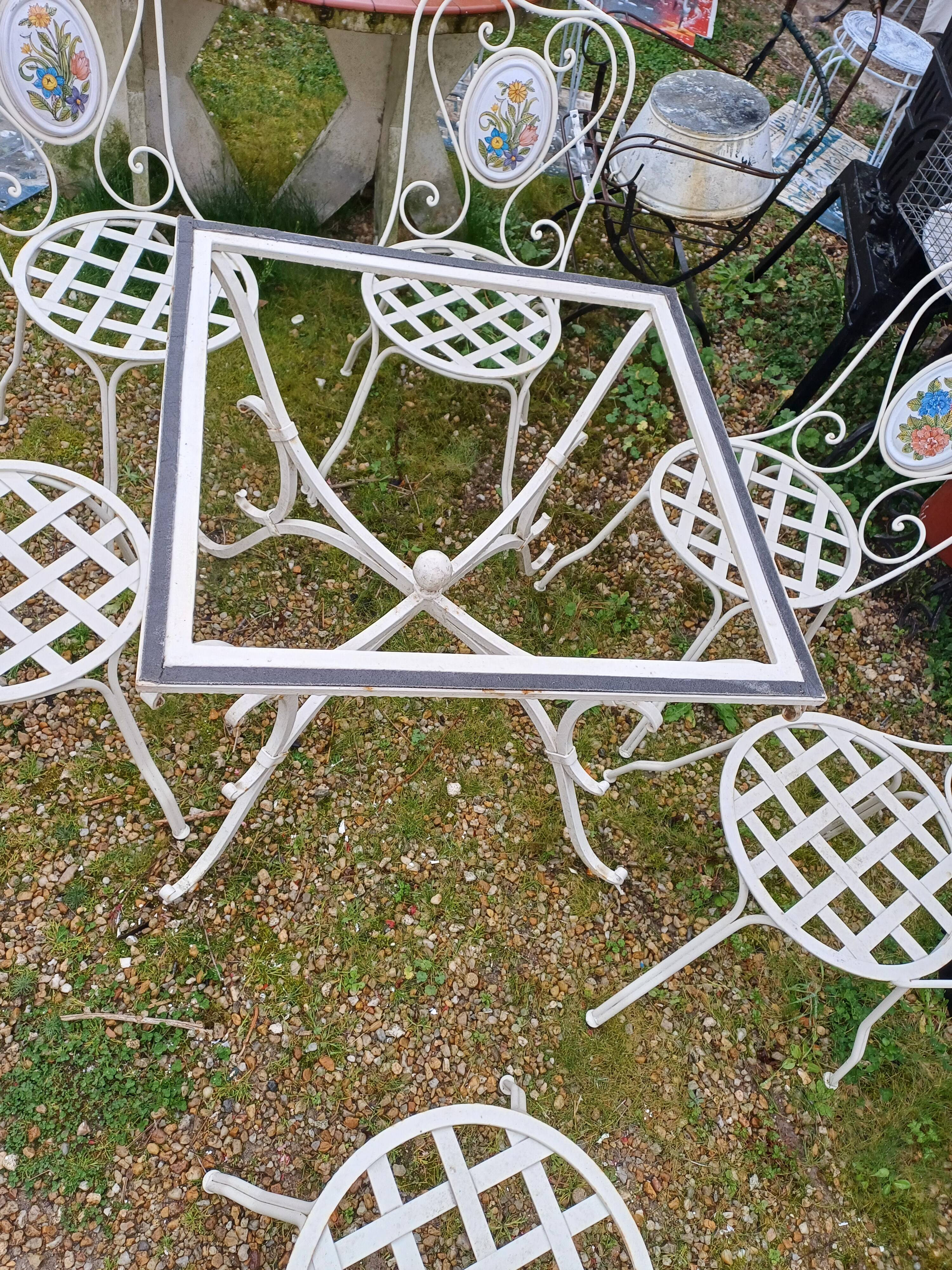 Garden furniture. Wrought iron and ceramic. Italian handcrafted.