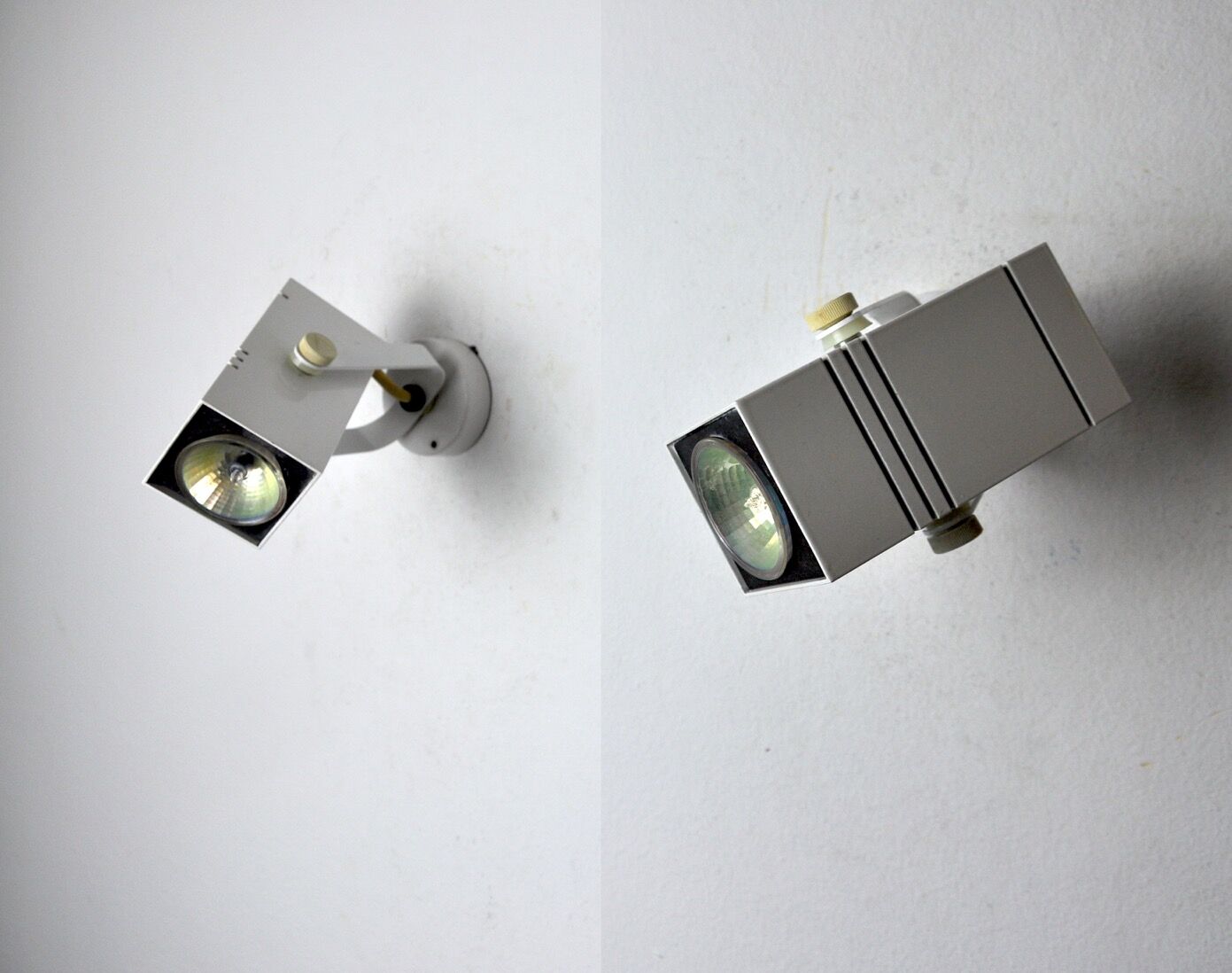 Pair of adjustable Fase wall lamps, Spain, 1980