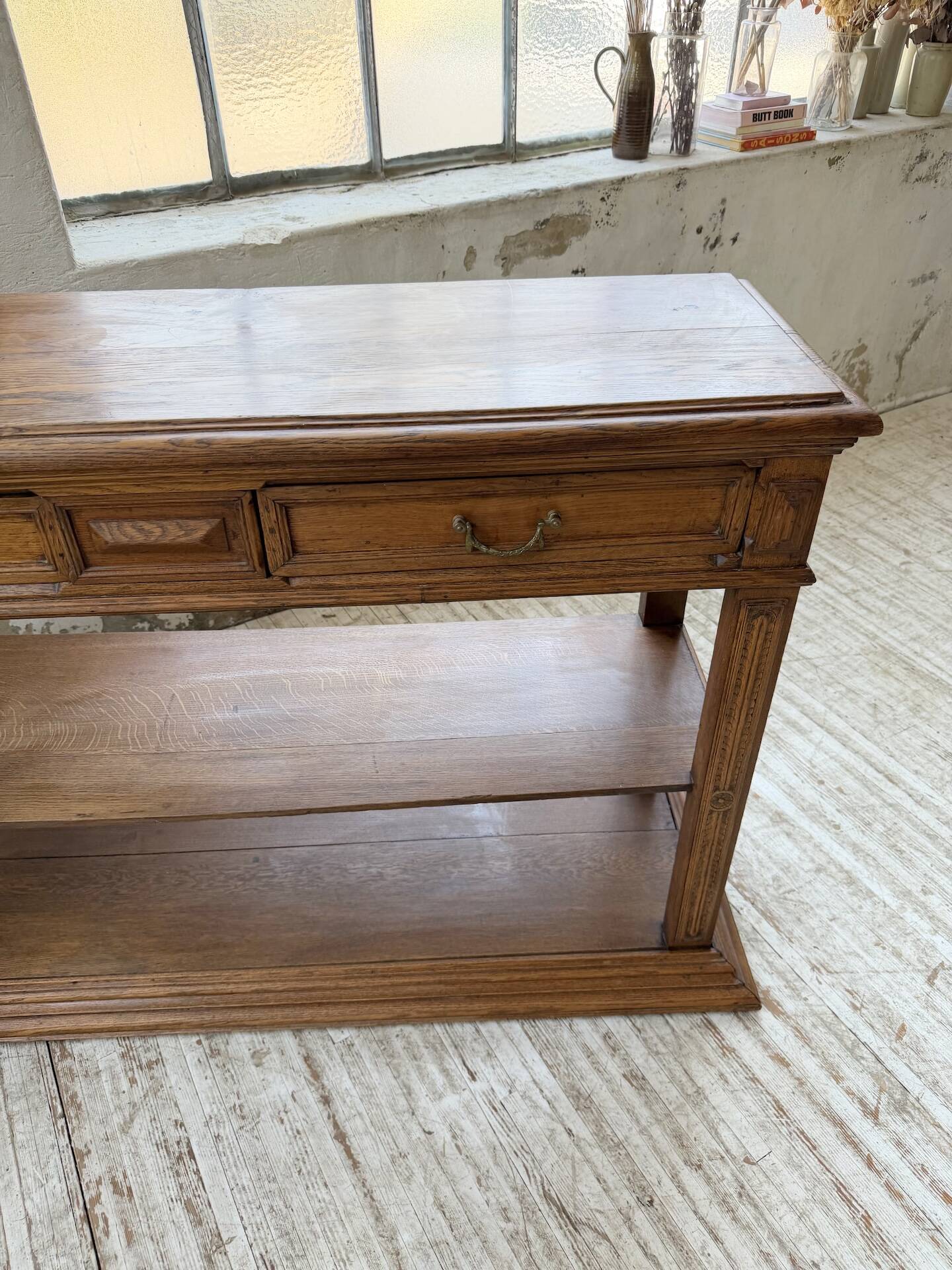 19th-century oak console table