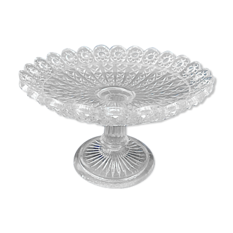 Plate mounted on pressed-molded glass column