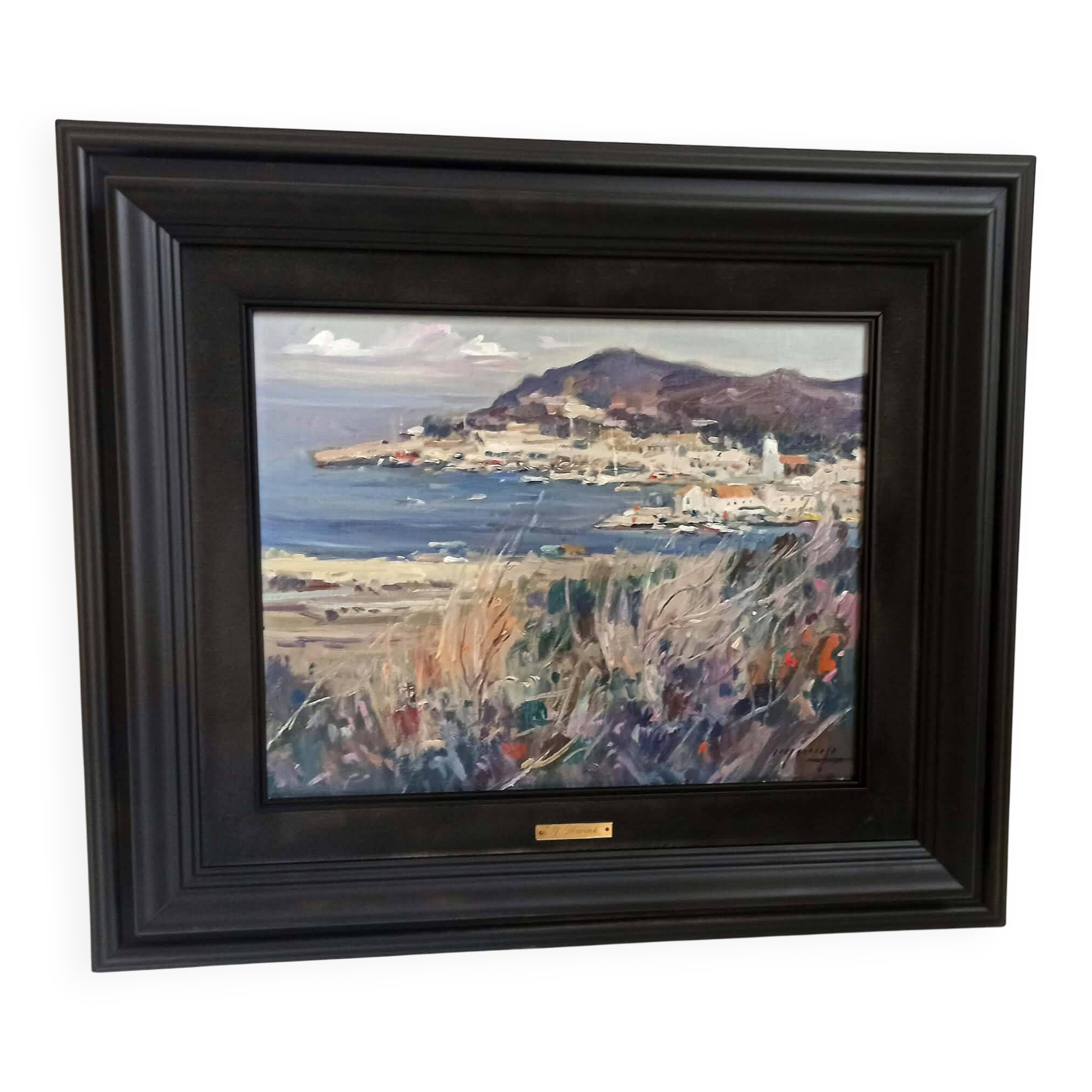 Coastal marine landscape Oil on canvas by Jaume Mariné I Albamonte