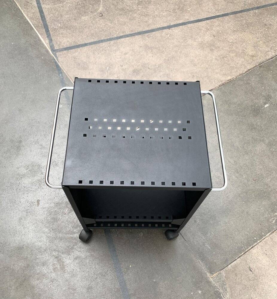 Postmodern perforated metal service trolley, 1980s