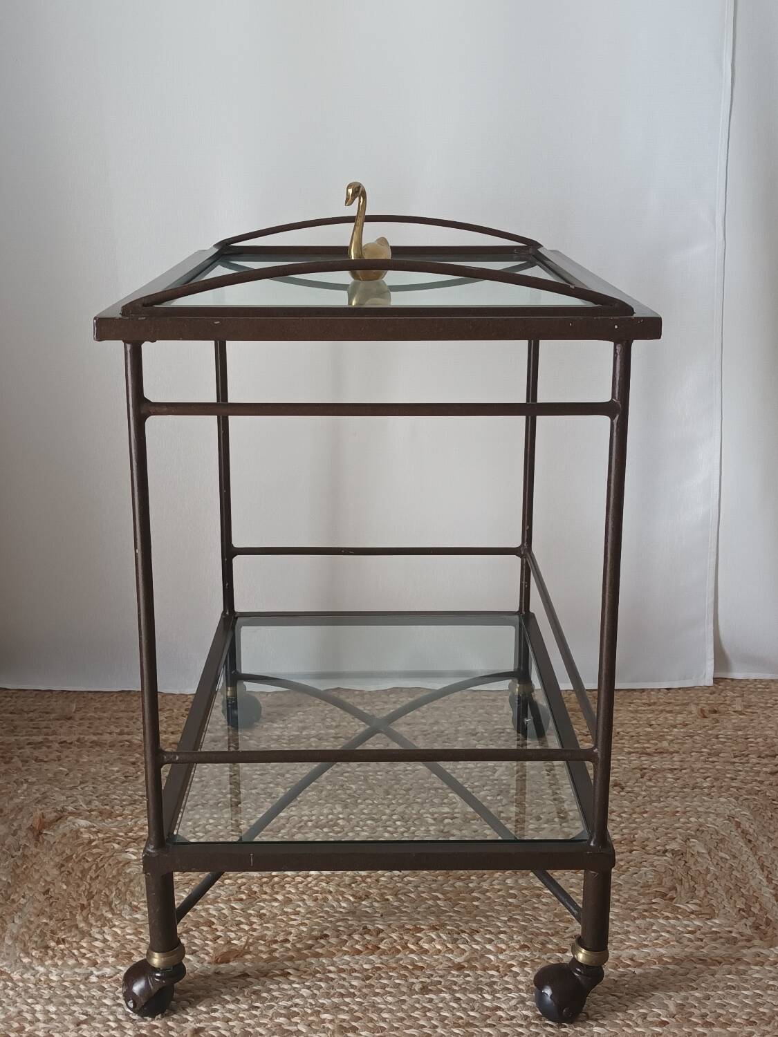 Vintage metal and glass server